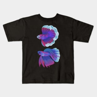 Blue Betta1 Kids T-Shirt